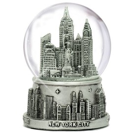New York City Snow Globe NYC Souvenir 3.5 Inches Silver