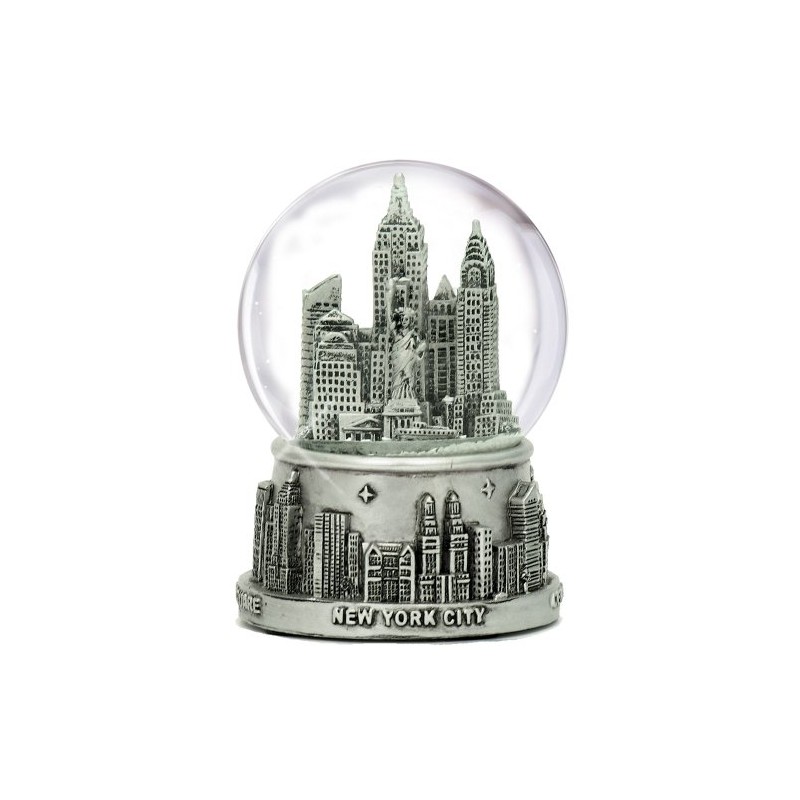 New York City Snow Globe NYC Souvenir 3.5 Inches Silver
