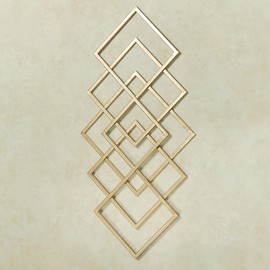 Touch of Class Diamond Interlink Gold Metal Wall Art | Contemporary Style | Modern Artwork for Bedroom, Living Room, Bathroom