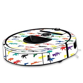 MightySkins Skin Compatible with iRobot Roomba i7 Robot Vacuum - Fun Guns | Protective, Durable, and Unique Vinyl Decal wrap Cover | Easy to Apply, Remove, and Change Styles | Made in The USA