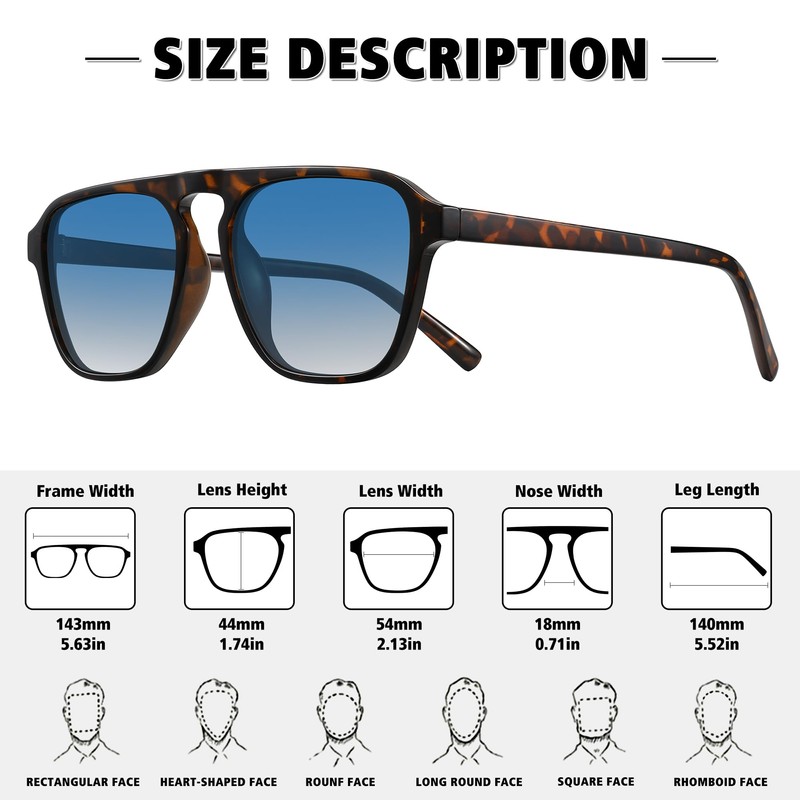 STORYCOAST Polarized Retro Aviator Sunglasses for Men Women Classic Driving