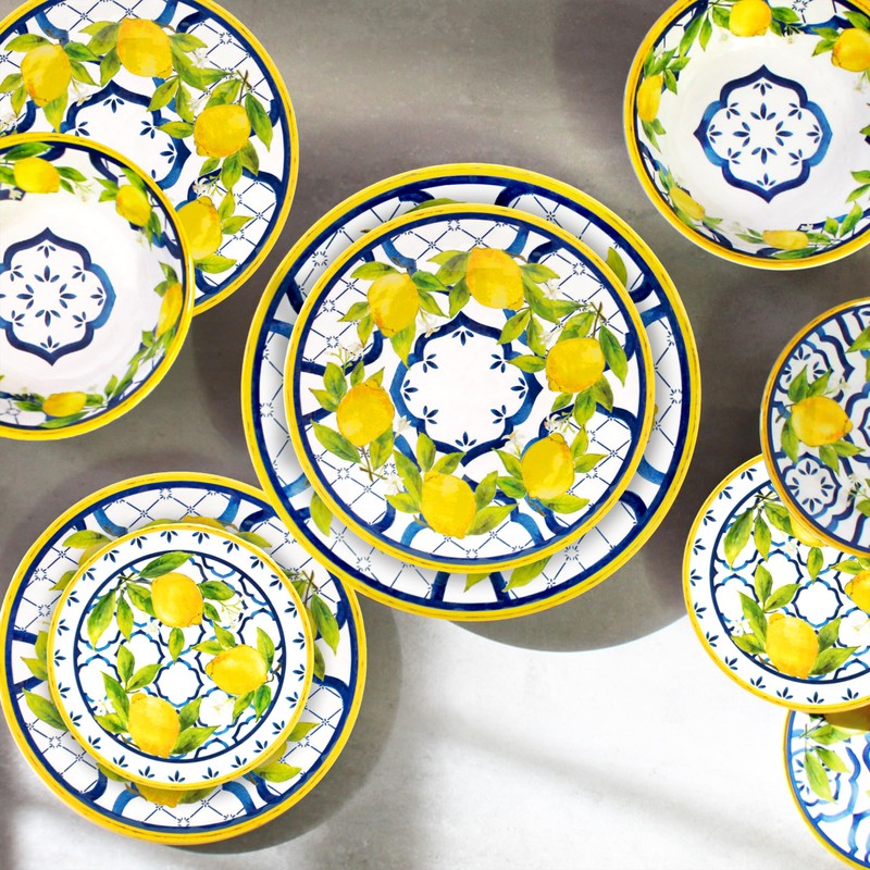 Le Cadeaux Melamine 9 inch Salad Plate, Set of 4,