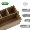 VaeFae Acacia Silverware Caddy with Handle, Wooden Utensil Holder, Mulip-pose