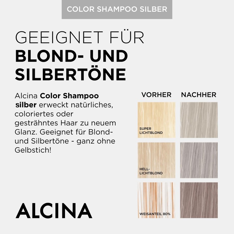 ALCINA Colour Shampoo Silver, 1 x 200 ml - Colour-Protecting