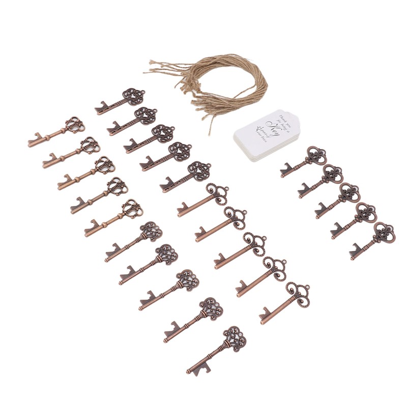 25pcs Bottle Opener Retro Metal Key Bottle Opener with Tag