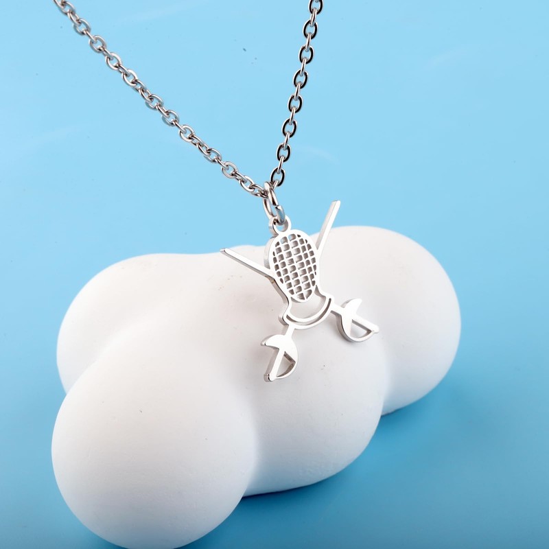 BNQL Fencing Necklace Fencing Gift Fencing Lovers Gifts Fencing Sport