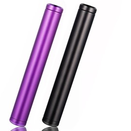 XLIUAX 2 Pack Metal Storage Container Storage Tube Holder, Portable Tube Container Aluminum Waterproof Cases for Outdoors Pocket Purse Travel, 4.5 inches