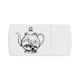 'Floral Teapot' Pill Box with Tablet Splitter (PI00033599)