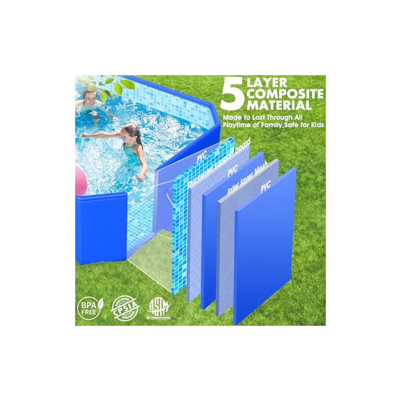 StarOcean 2026 Foldable Pool, Large Non-Inflatable Swimming Pool for Kids,Adult
