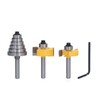 Router Bit 1/4in Shank Multi Grooved with 6Pcs Bearing 1/8in
