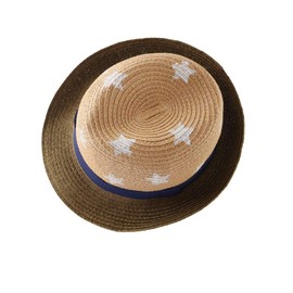 Magracy Kids Boys Short Brim Straw Hat Summer Sun Protection Hat for Baby Toddler Fedora Beach Hat Navy Band XL