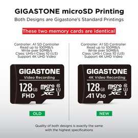 GIGASTONE 128GB Micro SD Card 10-Pack, A1 V30 4K Video Recording, Compatible with Security Camera, Action Camera, Drone, 100MB/s MicoSDXC Memory Card UHS-I, with Adapter