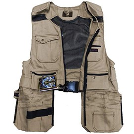 Tiger Trends Men Work Vest Pockets Utility Vest Tool Pockets Pro (Medium, Khaki)