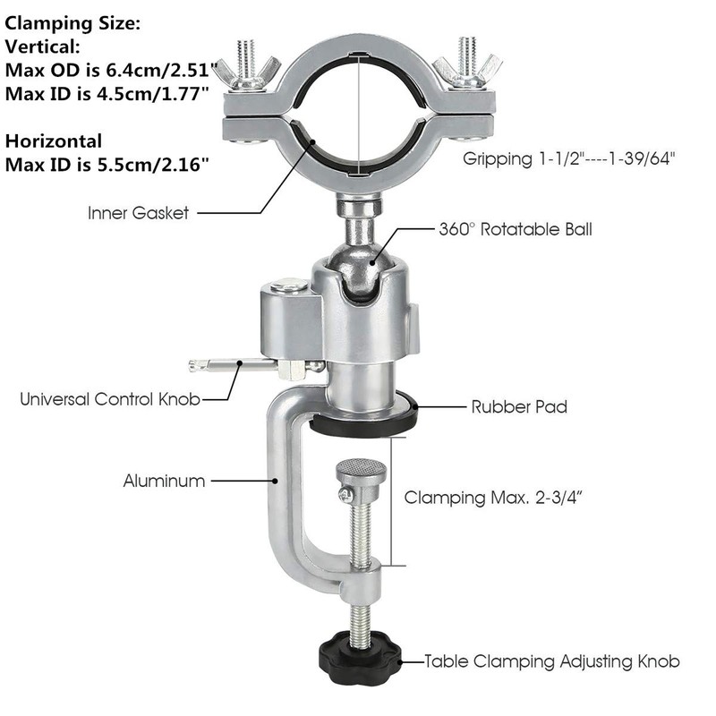 OCGIG 360 Degree Bench Clamp Vises Grinder Holder Electric Drill