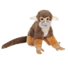 Set of 4 Brown and Orange Handcrafted Squirrel Monkey Stuffed Animals 7.5"