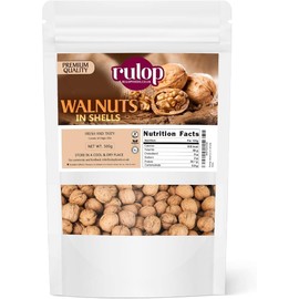 Rulop Walnuts in Shells 500g, Chilian Walnuts, Vegan and 100% Natural, Packed in a Resealable Pouch to Maintain Freshness (Pack of 2)