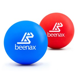 Beenax Lacrosse Massage Ball - Perfect for Trigger Point Therapy, Myofascial Release, Plantar Fasciitis, Deep Tissue and Muscle Relief - Designed to Relieve Stress and Relax Tight Muscle (Red, Blue)