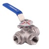 DERNORD 3-Way Ball Valve, T Mounting Pad, Stainless Steel 304