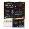 First Day of School Sign with Erasable 12 Chalk Markers