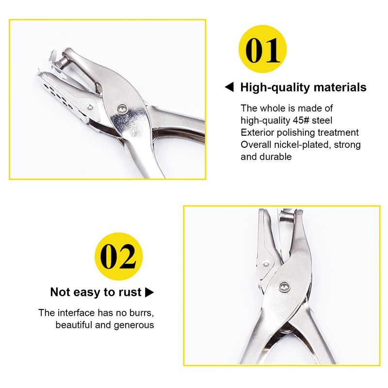 5Pcs Hole Punch HandHeld Single Side Classic Office Paper Ticket