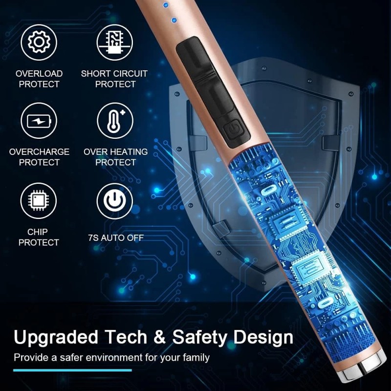 SUPRUS Electric Lighter Candle Type C Rechargeable Champagne Gold