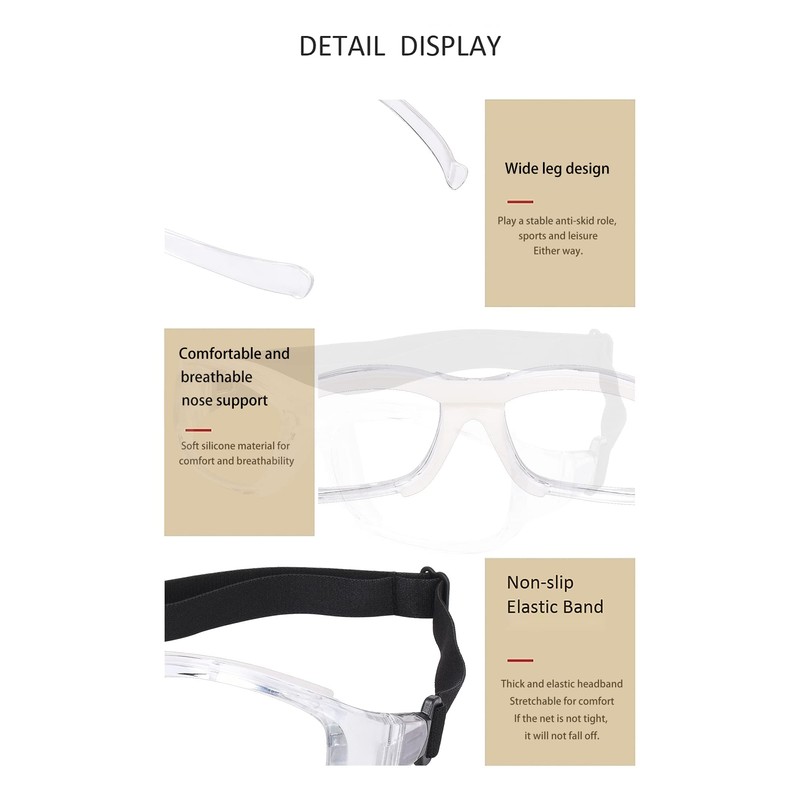 SooGree Sport Goggles Glasses Squash & Racquetball Goggles Basketball Glasses