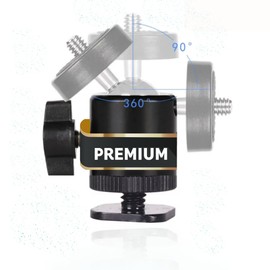 TronicXL 360 Degree Premium Ball Head with Hot Shoe Adapter Hot Shoe Hot Shoe Cold Shoe Mount 1/4 Cold Shoe Mounting Kit Photo Lamp Tripod Ball Joint Hot Shoe Ball Head Tripod Head DSLR