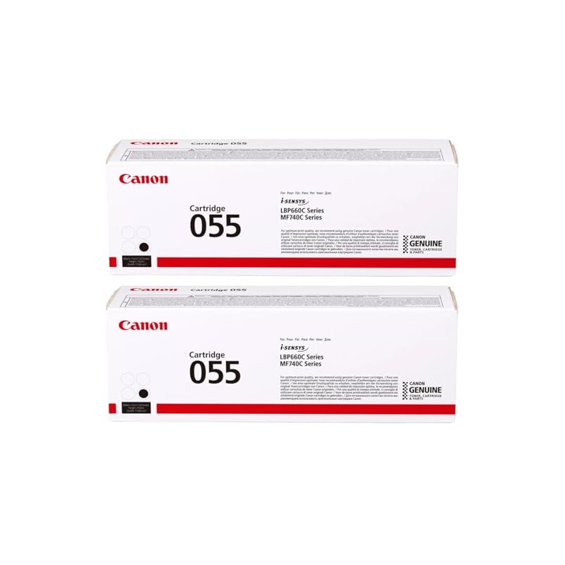 Canon Genuine 055 Black Toner Cartridge 2-Pack