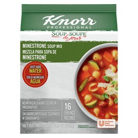 Knorr Professional Soup du Jour Minestrone Soup Mix Vegetarian, 0g Trans Fat per Serving, Just Add Water, 14.9 oz, Pack of 4