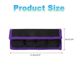 PATIKIL Camera Battery Pouch Cases, 4 Pocket Nylon DSLR Battery Case Holder Storage Bag for AAA, LP-E6, LP-E8, NP-FW50, EN-EL14, EN-EL15 Batteries (Purple)