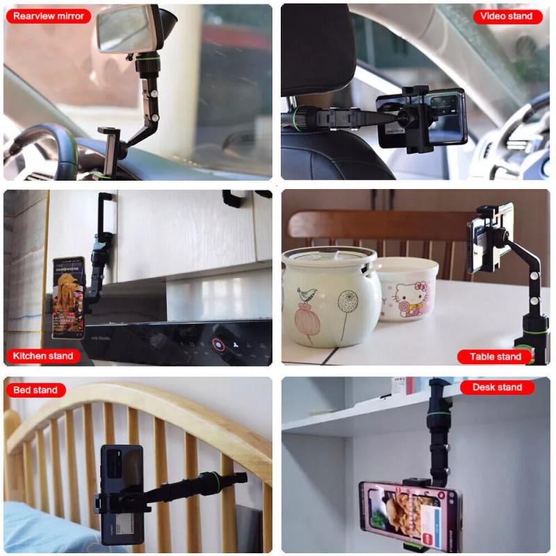 Unbranded 360° Car Rearview Mirror Rotation Adjustable Phone Holder Mount