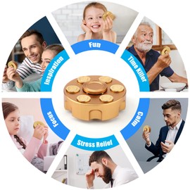 Cool Fidget Spinner Toy for Adults Children, Metal Handle Finger Spinner, Sensory Fidget Cube Toy for Stress Relief, Gifts Party Favours