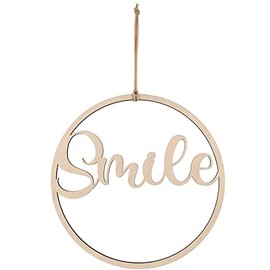 Spruchreif Decorative Loop, Wooden Decorative Hanger, Wall Decoration, Door Wreath, Hoop, Decorative Loop with Lettering, Loop in Heart Shape, Decorative Loop Dried Flowers, Decorative Lettering