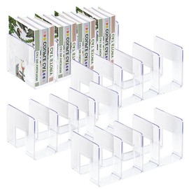 Pack of 4 Triangle Folders, 9 Slot Black Magazine Holder, Metal Vinyl Record Stand, Desktop File Organiser, Magazine Rack, Bookshelf Organiser for Office, Home (Open)