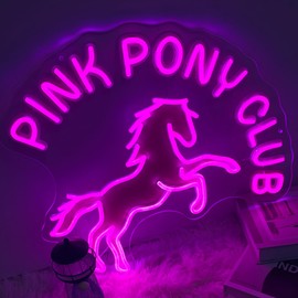 Pink Pony Club Neon Sign, Pony LED Lights, Pink Pony Club Decor for Party, Bar, Cowgirl Room Neon Wall Sign, Christmas Gifts 20.5" x 18"