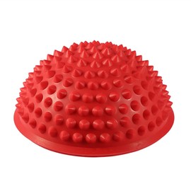 Half Round PVC Massage Ball Yoga Balls Fitness Exercise Gym Massager, 5 Colors Body Rolling Pods Spiky Foot Wakers Balance Dome Yoga Balls Fitness Exercise Gym Massager(red)