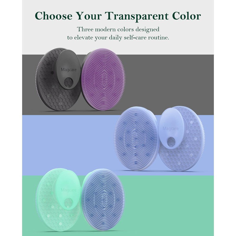 Magcare Silicone Facial Scrubber with Embedded Magnetic Nodes, Face Brush