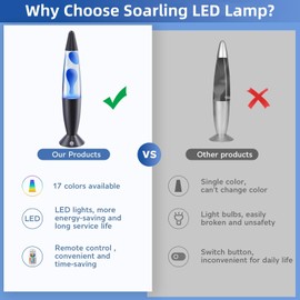 Black Liquid Motion Lamp 17 Colors Changing Lamp LED Volcano Lamp for Adults & Kids 13.5 Inch Pink Blue Red Green Purple Small Relax Mood Night Light Nightlight Table Lamp for Kids Room,Bedroom,Office