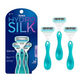 Schick Hydro Silk Schick Hydro Silk Sensitive Women's Disposable Razors, 3ct | 5-Blade Disposable Razors for Women Sensitive Skin | Travel Razor for Women