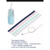 Unbranded Reusable Silicone Straw With Travel Case and Cleaning Brush.