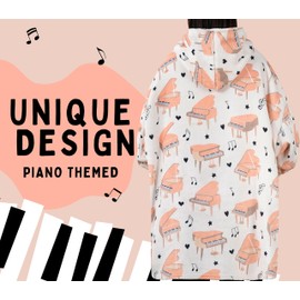 Piano Gifts for Piano Teachers and Players, Women and Men – Oversized Wearable Piano Blanket with Lining, Keyboard Design – Gift for Christmas, Teacher’s Day, Birthday, Winter Loungin, Seamless Design