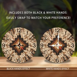 Lancholy Vintage Style Wall Clock Distressed Beige Brown Decor 10-Inch Wooden Wall Clock, Silent Movement, Battery Operated (AA Batteries Not Included), Artistic Home Decor, Perfect for Home Accents