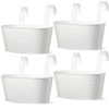 Hicarer 4 Pcs Metal Hanging Flower Pot Outdoor Plants Iron