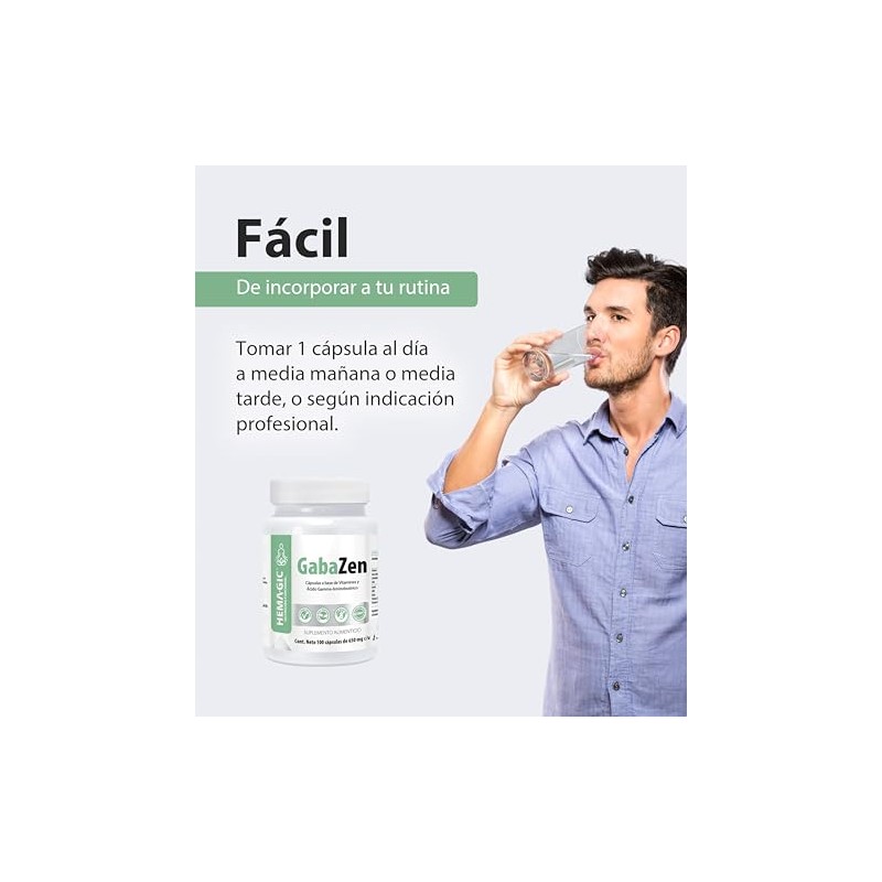 GabaZen - Suplemento Alimenticio GABA, Glicina, Inositol, Vitaminas B1 Y
