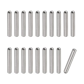 sourcing map 20 Pieces 2 x 15 mm Dowel Pins 304 Stainless Steel Round Head Flat Fastening Elements