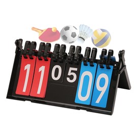 WishesMar Portable Flip Scoreboard 6 Digit Tabletop Score Board Flipper Board for Sports Competition Score Keeper Badminton Volleyball Table Tennis Football Basketball