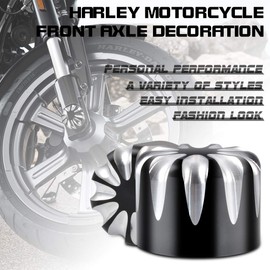 KaTur Motorcycle Black CNC Deep Cut Front Axle Nut Cover Bolt for Harley Touring Softail Sportster XL883 XL1200 X48