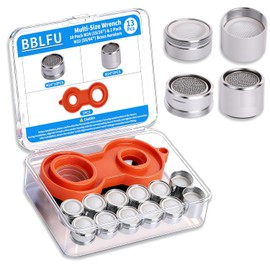 Kitchen Faucet Aerator Replacement, Anti-Splash with Multi-Size Wrench, 10 Pack M24 (15/16") & 2 Pack M22 (55/64") Brass Aerators, Sink Aerator Kit for Kitchen & Bathroom