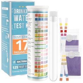 17 in 1 Drinking Water Test Kit,125 Strips Aquarium Test Kit for Freshwater Aquarium for PH, Hardness, Chlorine, Lead, Iron, Copper, Chlorine, Fluoride,Pond Fish Tank Test Strips