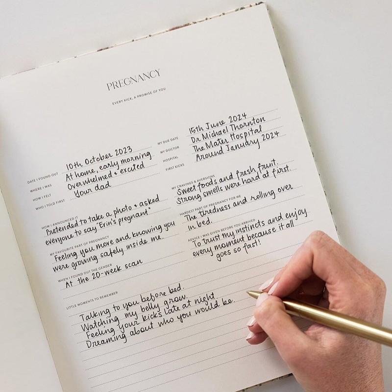 Bespoke Letterpress Baby's First Year Memory Journal
